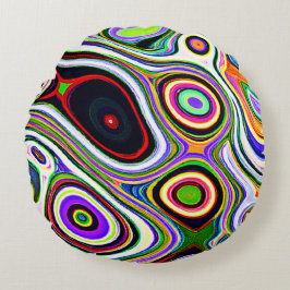生カラフル鮮な抽象パターン ラウンドクッション