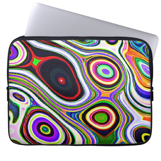 生カラフル鮮な抽象パターン ラップトップスリーブ (正面)