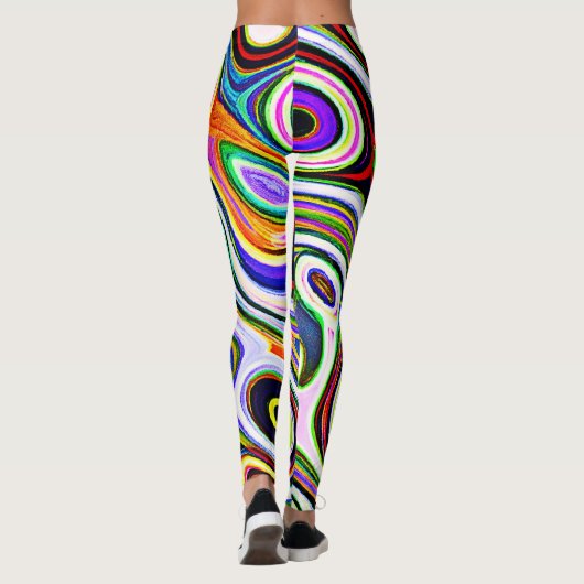 生カラフル鮮な抽象パターン レギンス (裏面)