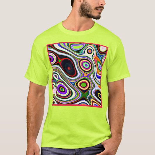 生カラフル鮮な抽象パターン Tシャツ (正面)