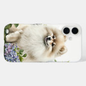生クリーム色のポメラニア犬犬 Case-Mate iPhoneケース (裏面 (横))