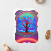 生サイケデリック命の合成波木 ノートカード (正面/裏面インサイチュ)