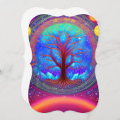 生サイケデリック命の合成波木 ノートカード (正面/裏面)