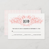 生サンゴフローラ紋章結婚式RSVP 出欠カード (正面/裏面)