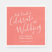 生シンプルきたサンゴと白結婚いナプキン スタンダードランチョンナプキン (正面)