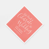 生シンプルきたサンゴと白結婚いナプキン スタンダードランチョンナプキン (角)