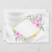 生シンプルカラフル花誕生日 招待状 (裏面)