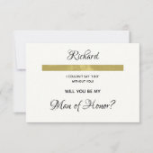 生シンプルクリームと金ゴールドを私の名誉の男に 招待状 (正面)