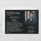 生シンプル命お祝い – 写真追悼式 招待状 (正面)