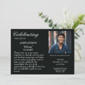 生シンプル命お祝い – 写真追悼式 招待状 (スタンド正面)