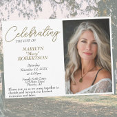 生シンプル命お祝い – 写真追悼式 招待状