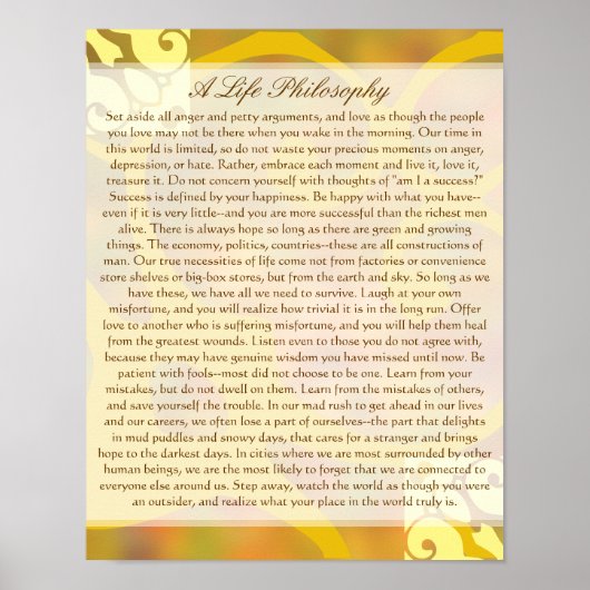 生シンプル命哲学 ポスター (正面)