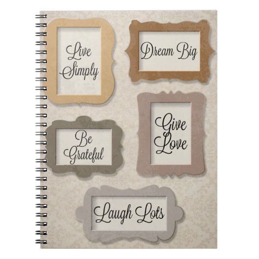 生シンプル活,夢の大き,感謝する,生きる愛,笑う ノートブック (正面)