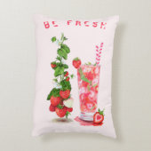 生ストロベリージュース飲料ピローカスタム文字 アクセントクッション (裏面(縦))