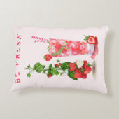 生ストロベリージュース飲料ピローカスタム文字 アクセントクッション (裏面)