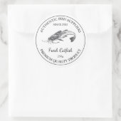 生ナマズの魚の包装ラベル ラウンドシール (バッグ)