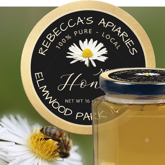 生ハニーブラックデイジーグランジ金ゴールド縁ど ラウンドシール