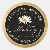 生ハニーブラックデイジーグランジ金ゴールド縁ど ラウンドシール (正面)