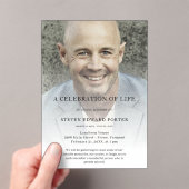 生パーソナライズされた命葬儀の写真お祝い アクリル招待状 (インサイチュ (ポータブル))