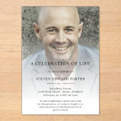 生パーソナライズされた命葬儀の写真お祝い アクリル招待状 (正面)