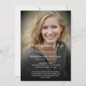 生パーソナライズされた命葬儀の写真お祝い 招待状 (正面)