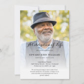 生パーソナライズされた命葬儀の写真お祝い 招待状 (正面)