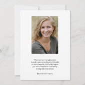 生パーソナライズされた命葬儀の写真お祝い 招待状 (裏面)