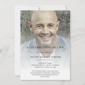 生パーソナライズされた命葬儀の写真お祝い 招待状 (正面)