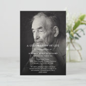 生パーソナライズされた命葬儀の写真お祝い 招待状 (スタンド正面)