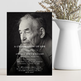 生パーソナライズされた命葬儀の写真お祝い 招待状