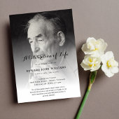 生パーソナライズされた命葬儀の写真お祝い 招待状