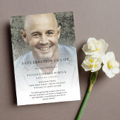 生パーソナライズされた命葬儀の写真お祝い 招待状