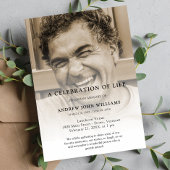 生パーソナライズされた命葬儀の写真お祝い 招待状