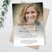 生パーソナライズされた命葬儀の写真お祝い 招待状