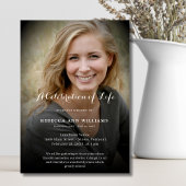 生パーソナライズされた命葬儀の写真お祝い 招待状