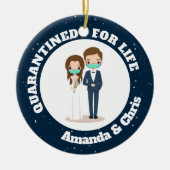 生パーソナライズされた活の検疫された名前 セラミックオーナメント (正面)