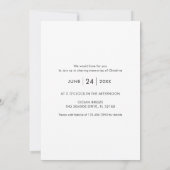 生パーソナライズされた生写真お祝い葬儀 招待状 (裏面)