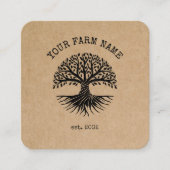 生ビーガンオーガニックファーム農家果実野菜 スクエア名刺 (正面)