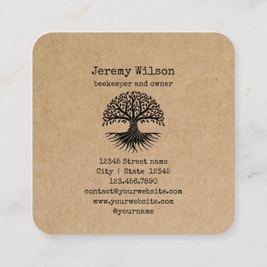 生ビーガンオーガニックファーム農家果実野菜 スクエア名刺 (裏面)