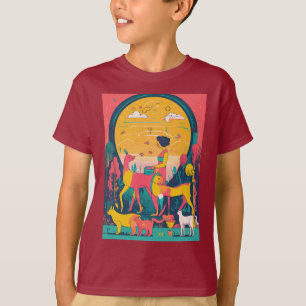 「生ファンキーき物:マルーンのキッズティー」 Tシャツ