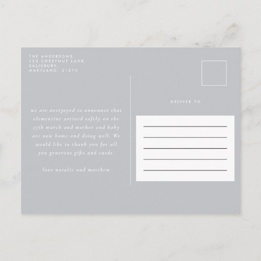 生ミニマルエレガントまれの発表写真 案内ポストカード (裏面)