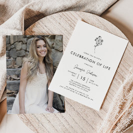 生ミニマル命葬儀の写真お祝い 招待状