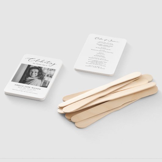 生ミニマル生お祝い写真葬儀記念碑 ハンドファン (組立なし)