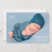 生モダンエレガント生発表写真カード 案内状 (正面)