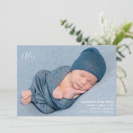 生モダンエレガント生発表写真カード 案内状 (スタンド正面)