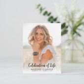 生モダン命のお祝い写真シンプル葬儀 ポストカード (スタンド正面)