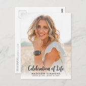 生モダン命のお祝い写真シンプル葬儀 ポストカード (正面/裏面)