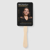 生モダン命のお祝い7写真の葬儀プログラム ハンドファン (正面)