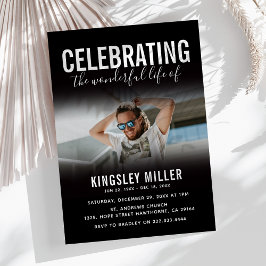 生モダン命記念写真お祝い 招待状