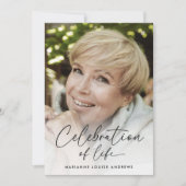 生モダン命記念写真お祝い 招待状 (正面)